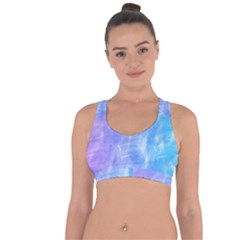 Blue purple watercolors                        Cross String Back Sports Bra