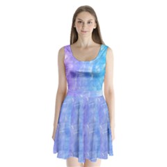 Blue purple watercolors               Split Back Mini Dress