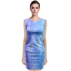 Blue purple watercolors                     Sleeveless Velvet Midi Dress