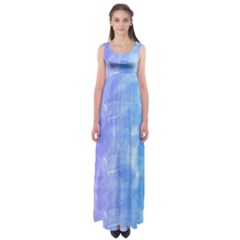 Blue purple watercolors                Empire Waist Maxi Dress