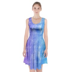 Blue purple watercolors                         Racerback Midi Dress