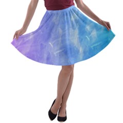 Blue purple watercolors                     A-line Skirt