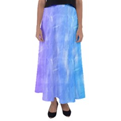 Blue purple watercolors                   Flared Maxi Skirt