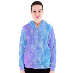 Blue purple watercolors                     Women s Zipper Hoodie