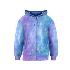 Blue purple watercolors                     Kids Zipper Hoodie