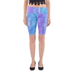 Blue purple watercolors                     Yoga Cropped Leggings