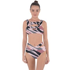 Pink Digital Camouflage Bandaged Up Bikini Set 