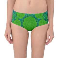 Summer And Festive Touch Of Peace And Fantasy Mid-waist Bikini Bottoms by pepitasart