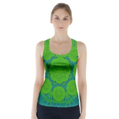 Summer And Festive Touch Of Peace And Fantasy Racer Back Sports Top by pepitasart