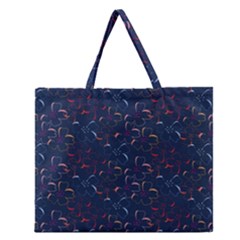 colorful floral patterns Zipper Large Tote Bag