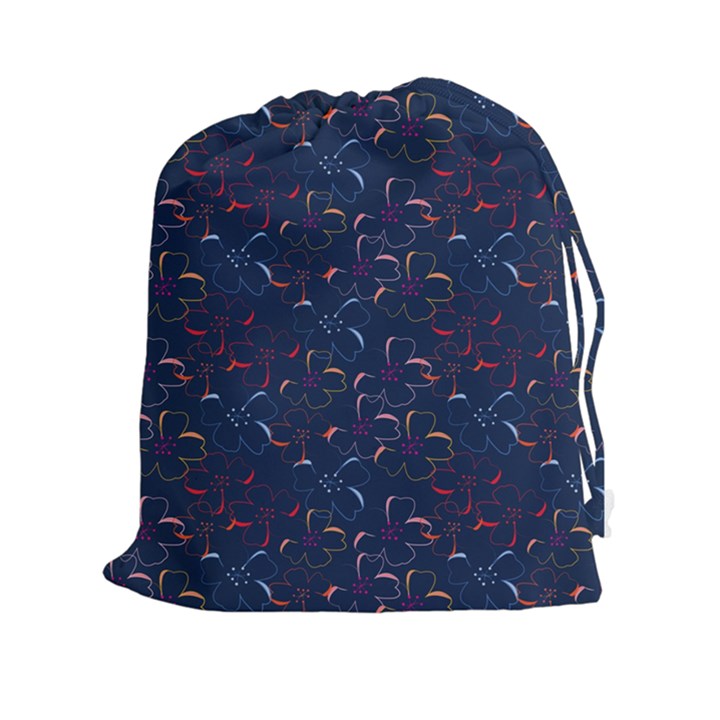 colorful floral patterns Drawstring Pouches (XXL)