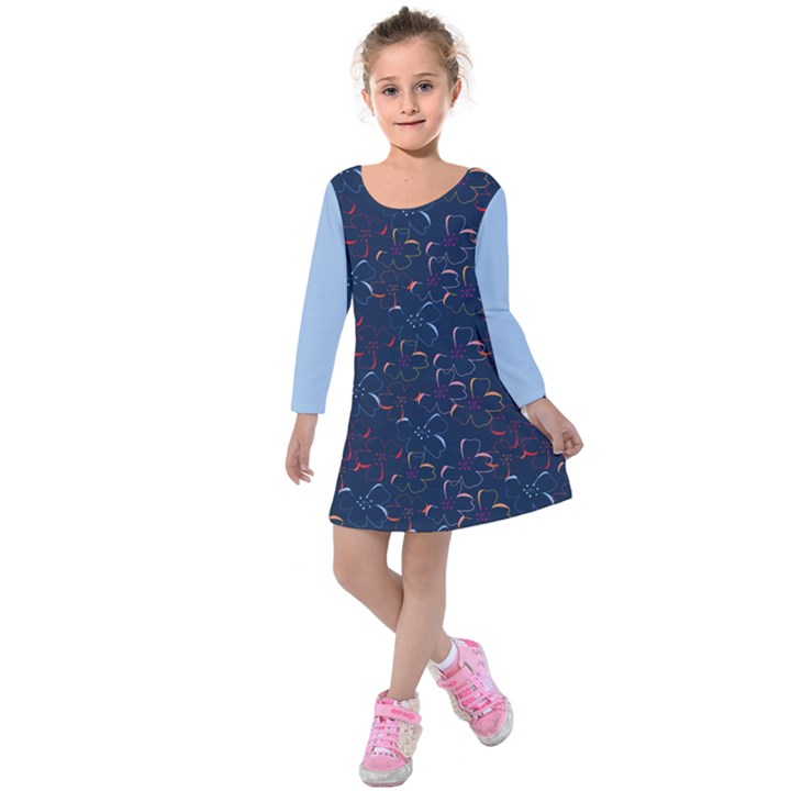 04 B 04 A Kids  Long Sleeve Velvet Dress