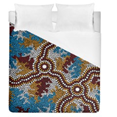 Aboriginal Art – Wetland Dreaming Duvet Cover (queen Size) by hogartharts