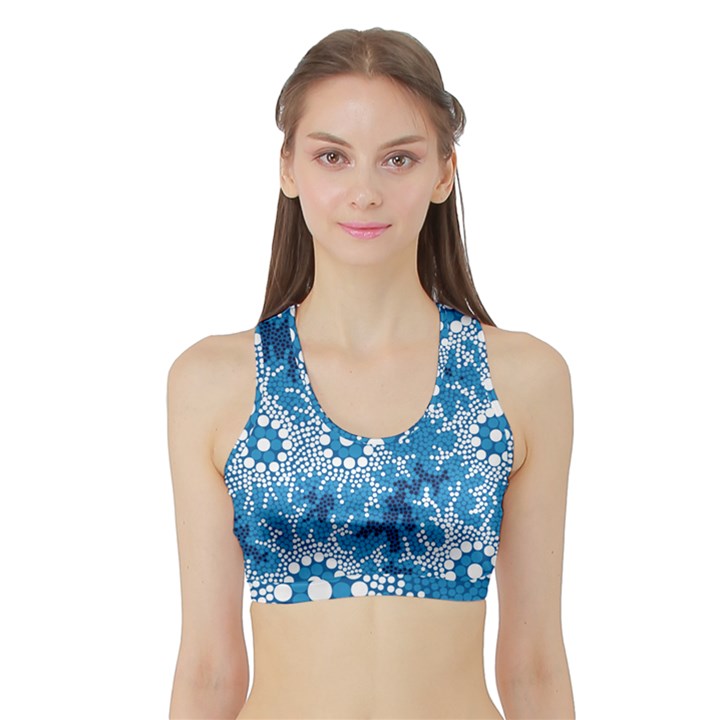 Aboriginal Art – Bushland Dreaming Sports Bra with Border