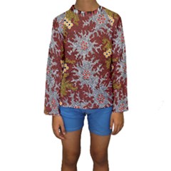 Aboriginal Art – Riverside Dreaming Kids  Long Sleeve Swimwear