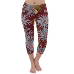 Aboriginal Art – Riverside Dreaming Capri Winter Leggings  by hogartharts