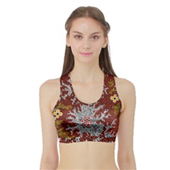 Aboriginal Art – Riverside Dreaming Sports Bra With Border by hogartharts