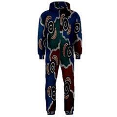 Aboriginal Art - Riverside Dreaming Hooded Jumpsuit (men) 