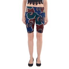 Aboriginal Art - Riverside Dreaming Yoga Cropped Leggings by hogartharts