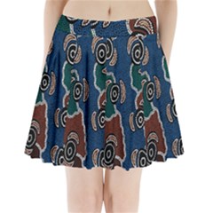 Aboriginal Art - Riverside Dreaming Pleated Mini Skirt