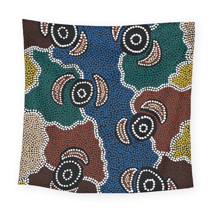 Aboriginal Art - Riverside Dreaming Square Tapestry (Large)