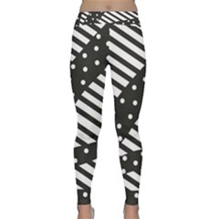 Ambiguous Stripes Line Polka Dots Black Classic Yoga Leggings