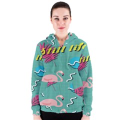 Behance Feelings Beauty Flamingo Bird Still Life Leaf Green Pink Red Women s Zipper Hoodie