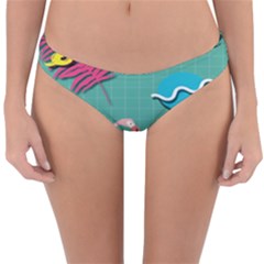 Behance Feelings Beauty Flamingo Bird Still Life Leaf Green Pink Red Reversible Hipster Bikini Bottoms by Mariart