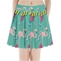 Behance Feelings Beauty Flamingo Bird Still Life Leaf Green Pink Red Pleated Mini Skirt View1