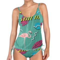 Behance Feelings Beauty Flamingo Bird Still Life Leaf Green Pink Red Tankini