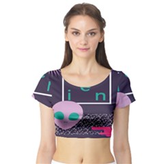 Behance Feelings Beauty Space Alien Star Galaxy Short Sleeve Crop Top (tight Fit) by Mariart