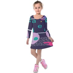 Behance Feelings Beauty Space Alien Star Galaxy Kids  Long Sleeve Velvet Dress by Mariart