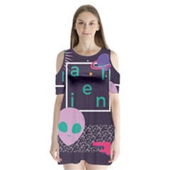 Behance Feelings Beauty Space Alien Star Galaxy Shoulder Cutout Velvet  One Piece by Mariart