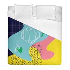 Behance Feelings Beauty Waves Blue Yellow Pink Green Leaf Duvet Cover (full/ Double Size) by Mariart