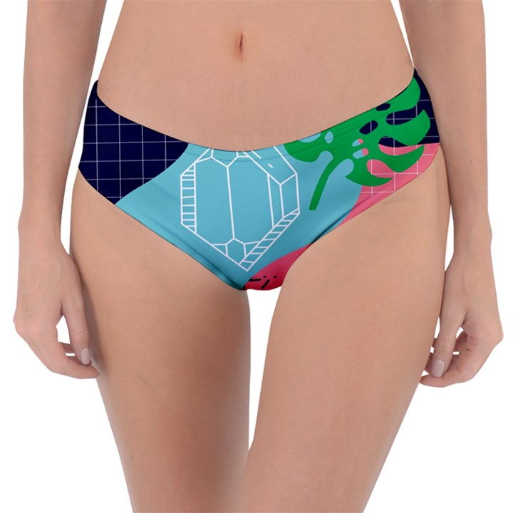 Behance Feelings Beauty Waves Blue Yellow Pink Green Leaf Reversible Classic Bikini Bottoms