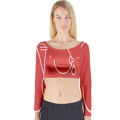 Caffeine And Breastfeeding Coffee Nursing Red Sign Long Sleeve Crop Top by Mariart