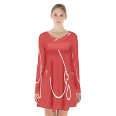 Caffeine And Breastfeeding Coffee Nursing Red Sign Long Sleeve Velvet V-neck Dress by Mariart