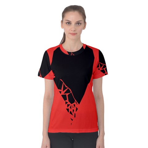 Broken Heart Tease Black Red Women s Cotton Tee by Mariart