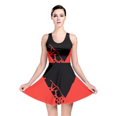 Broken Heart Tease Black Red Reversible Skater Dress by Mariart