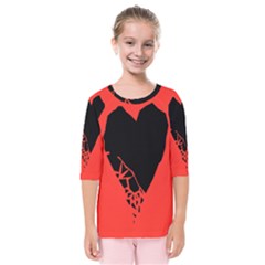 Broken Heart Tease Black Red Kids  Quarter Sleeve Raglan Tee