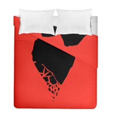 Broken Heart Tease Black Red Duvet Cover Double Side (full/ Double Size) by Mariart