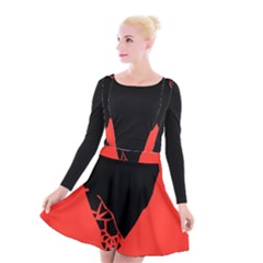 Broken Heart Tease Black Red Suspender Skater Skirt