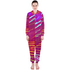 Zoom Colour Motion Blurred Zoom Background With Ray Of Light Hurtling Towards The Viewer Hooded Jumpsuit (ladies)  by Mariart