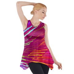 Zoom Colour Motion Blurred Zoom Background With Ray Of Light Hurtling Towards The Viewer Side Drop Tank Tunic by Mariart