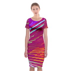 Zoom Colour Motion Blurred Zoom Background With Ray Of Light Hurtling Towards The Viewer Classic Short Sleeve Midi Dress by Mariart