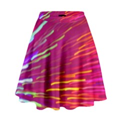 Zoom Colour Motion Blurred Zoom Background With Ray Of Light Hurtling Towards The Viewer High Waist Skirt by Mariart