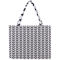 Chevron Triangle Black Mini Tote Bag