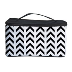 Chevron Triangle Black Cosmetic Storage Case by Mariart