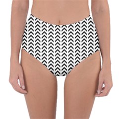 Chevron Triangle Black Reversible High-waist Bikini Bottoms