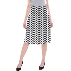 Chevron Triangle Black Midi Beach Skirt by Mariart